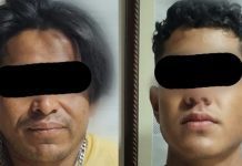 Aseguran a dos sujetos por daños a comercio