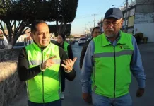 Realizan trabajos de mejora de imagen urbana en avenida Gandhi, en la colonia La Floresta