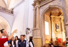 Entrega Mauricio Kuri restauración de la Misión de Santiago Apóstol en Jalpan