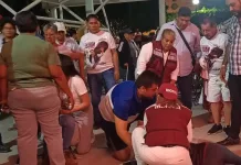 Reconoce Juan Alvarado pronta respuesta de la Cruz Roja para la atención de dos lesionadas durante mitín