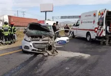 Deja tres lesionados fuerte accidente en la 57
