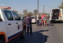 Mujer atropellada en la 120, fue trasladada a un nosocomio