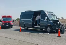 Aparatoso choque en la carretera 55