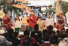 Hector Magaña da arranque de obra en la comunidad de La Laja