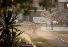 Roberto Cabrera supervisa trabajos de mantenimiento en parque de Loma Linda