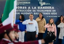 Roberto Cabrera entrega techumbre en primaria de La Floresta con más de 2.7 mdp de inversión