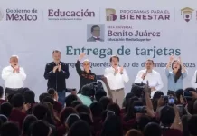 Encabezan Claudia Sheinbaum y Mauricio Kuri entrega de Becas Benito Juárez