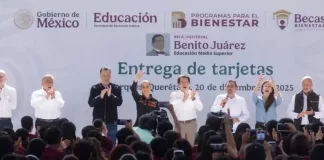 Encabezan Claudia Sheinbaum y Mauricio Kuri entrega de Becas Benito Juárez