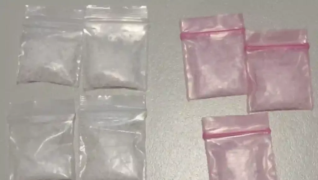 Se le localizaron 7 bolsas con sustancia con características propias de la metanfetamina.