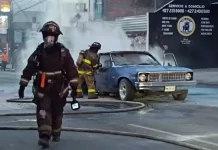 Incendio de vehículo moviliza a cuerpos de emergencia