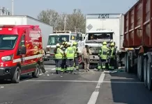 Operador queda prensado tras fuerte choque en la Autopista 57 a la altura de San Gil