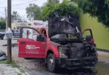 Alarma incendio de camioneta repartidora de gas LP en SJR