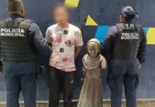 Detienen a sujeto con escultura de bronce robada