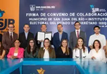 Firman convenio de colación el IEEQ y el municipio de San Juan del Río
