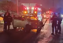 Brutal choque: Auto pierde el motor y chofer termina en el hospital