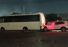 Aparatoso choque por alcance en la carretera 120 deja solo daños materiales